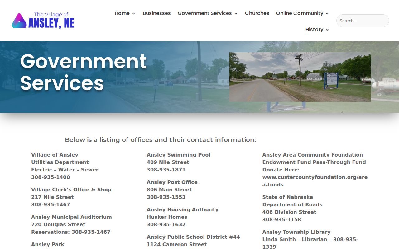 Ansley Village Clerk and Shop official page