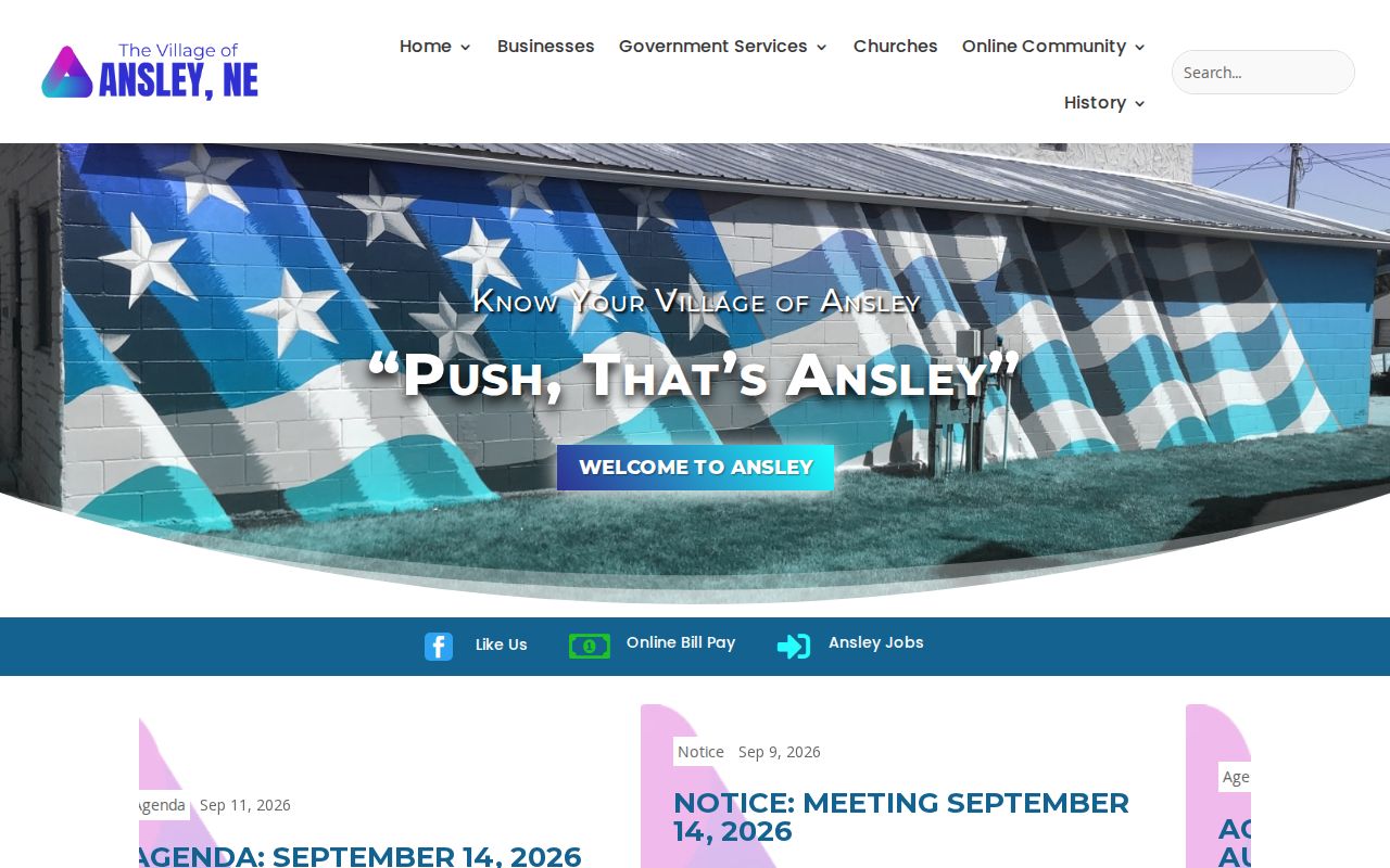 Official Ansley village homepage and public notices